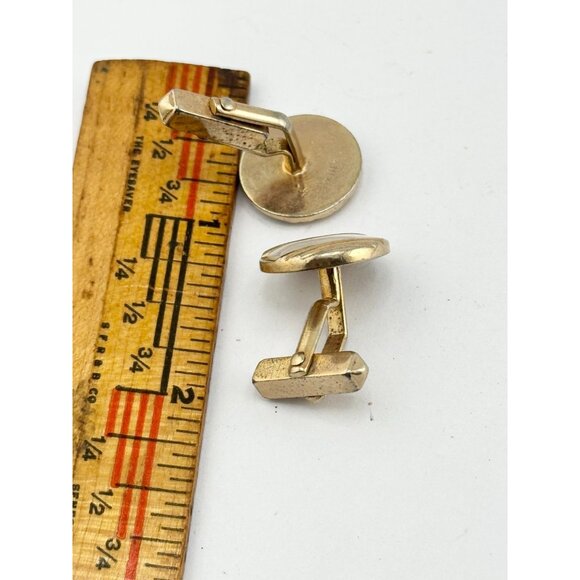 Vintage swank mother of pearl abalone Shell cufflinks - Picture 4 of 4